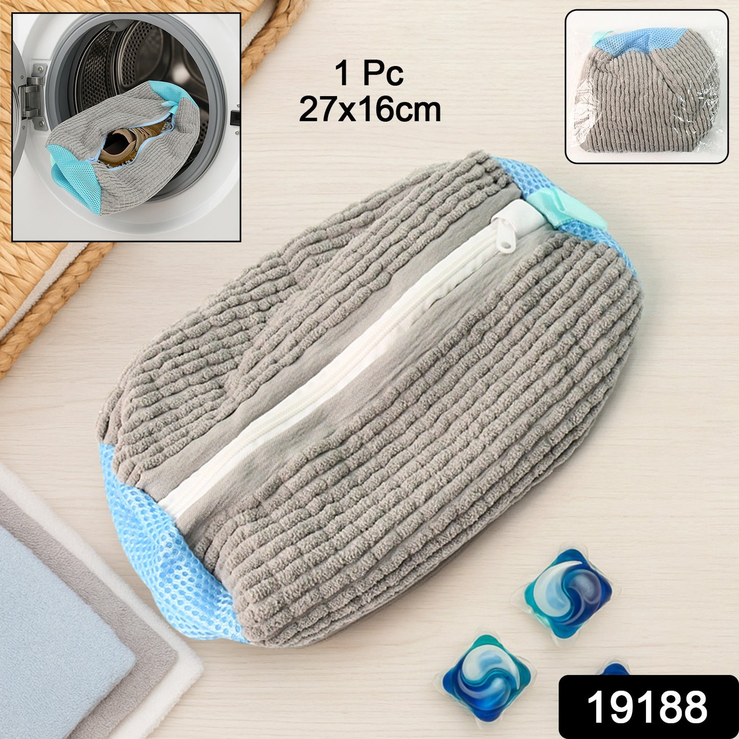 Wukusy heavy-duty reusable shoe washing bag for washing machine, durable mesh bag for cleaning shoes during laundry.