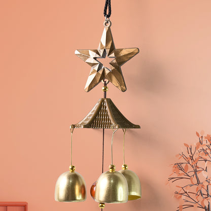 Wukusy outdoor hanging wind chimes for home decor, featuring metal tubes with a rustic design, ideal for outdoor decoration.