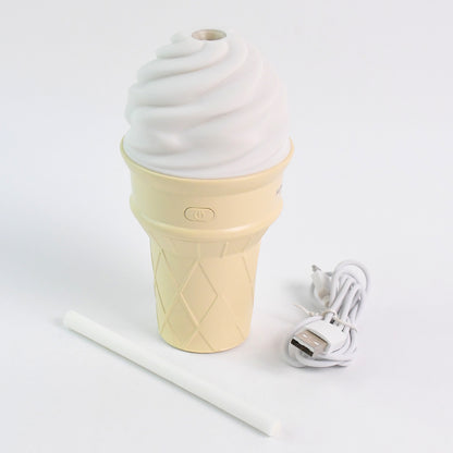 Cream-colored ice cream cone shape air freshener humidifier by Wukusy, designed for home improvement and air quality enhancement.
