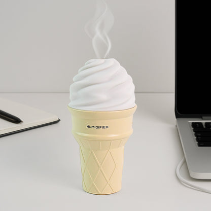 Cream-colored ice cream cone shape air freshener humidifier by Wukusy, designed for home improvement and air freshening.