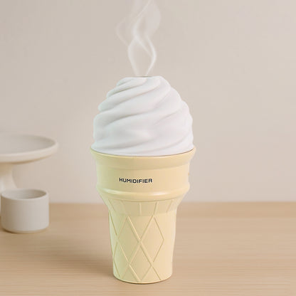 Cream-colored ice cream cone-shaped air freshener humidifier by Wukusy, designed for home improvement and air freshening.