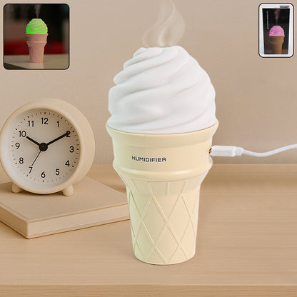 Cream-colored ice cream cone shape air freshener humidifier by Wukusy, designed for home improvement and air freshness.