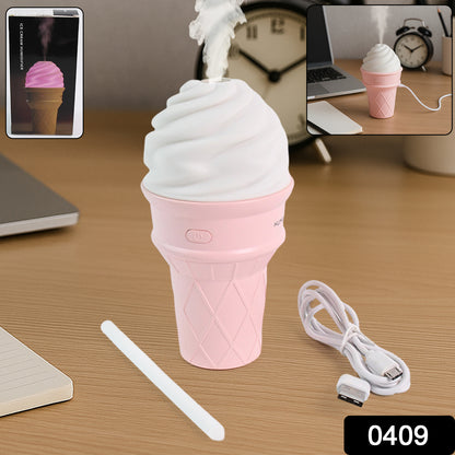 Pink ice cream cone-shaped air freshener humidifier by Wukusy, designed for home improvement and air freshening.