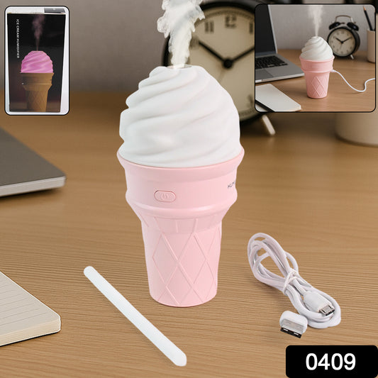 Pink ice cream cone-shaped air freshener humidifier by Wukusy, designed for home improvement and air freshening.