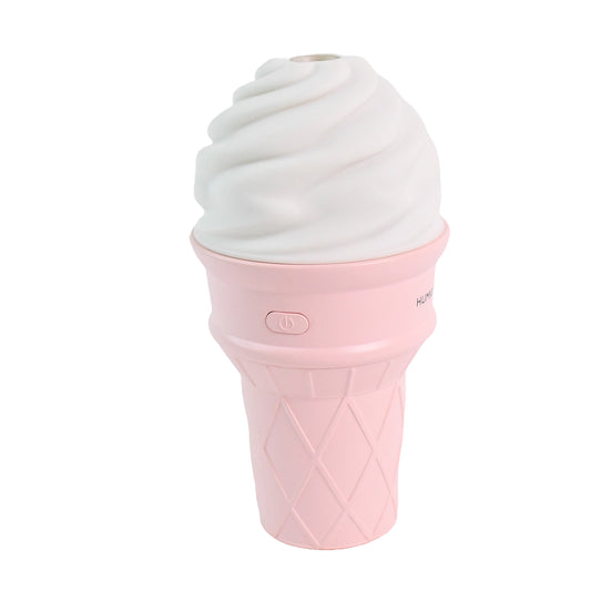 Pink ice cream cone shape air freshener humidifier by Wukusy, compact home improvement device for freshening indoor air.