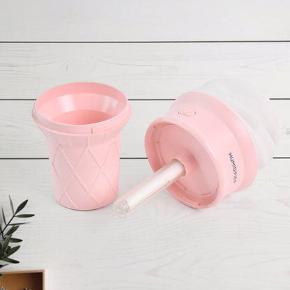 Pink ice cream cone-shaped air freshener humidifier by Wukusy, designed for home improvement, with a cute, realistic cone shape.