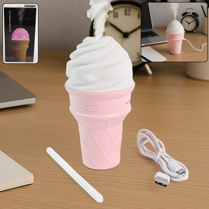Pink ice cream cone shape air freshener humidifier by Wukusy, designed for home improvement and air freshening.