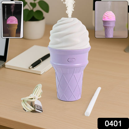 Purple ice cream cone shape air freshener humidifier by Wukusy, designed for home improvement and air freshening.