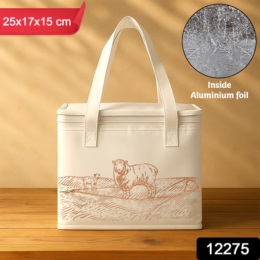 Wukusy insulated thermal lunch bag, compact and portable for keeping food warm or cold, suitable for home or on-the-go use.