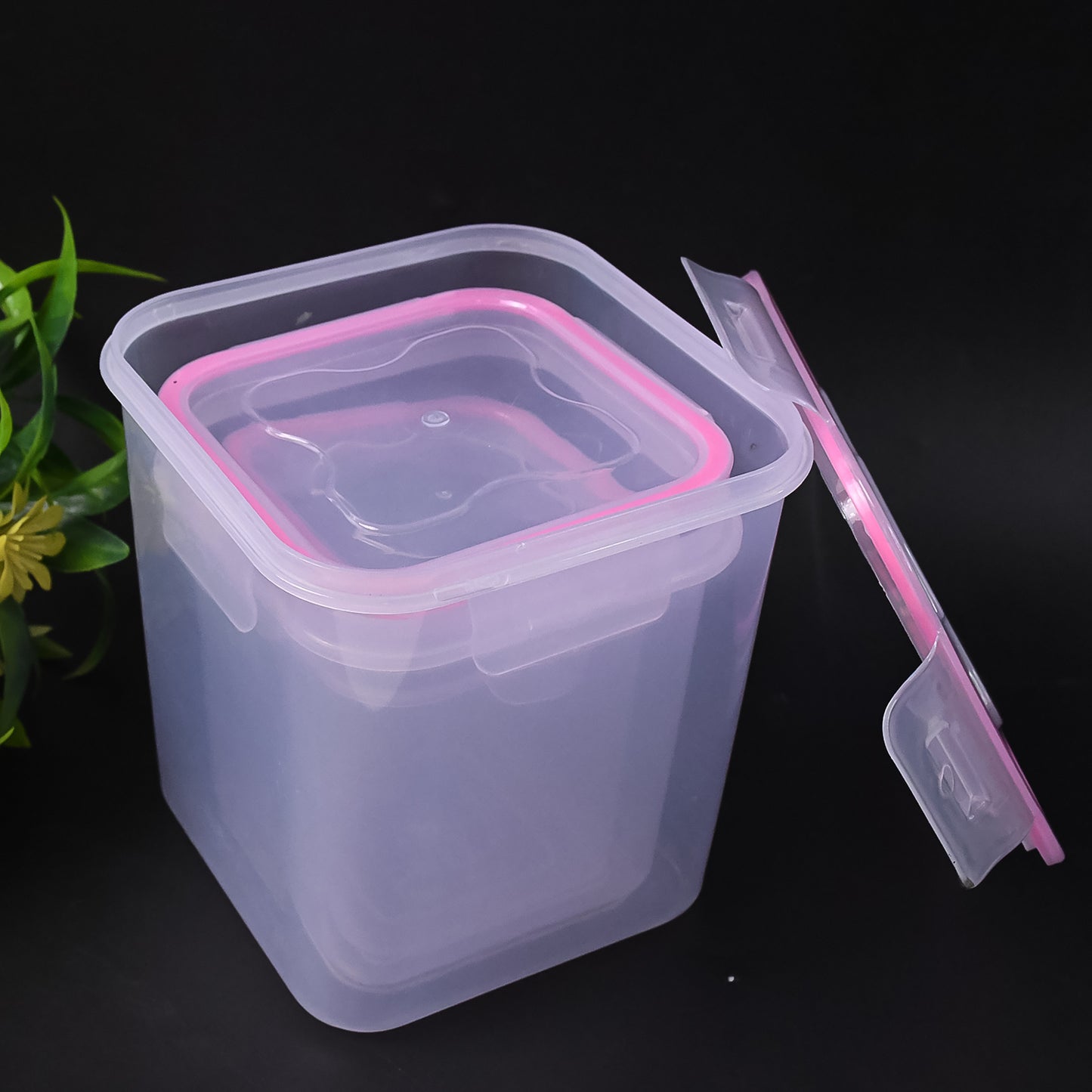 Wukusy kitchen storage container set of 3 with 1500ml, 1000ml, and 500ml airtight plastic jars for home organization.