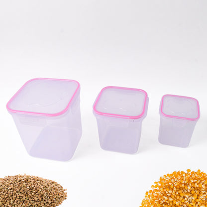 Set of three Wukusy kitchen storage containers in 1500ml, 1000ml, and 500ml for home organization and food storage.