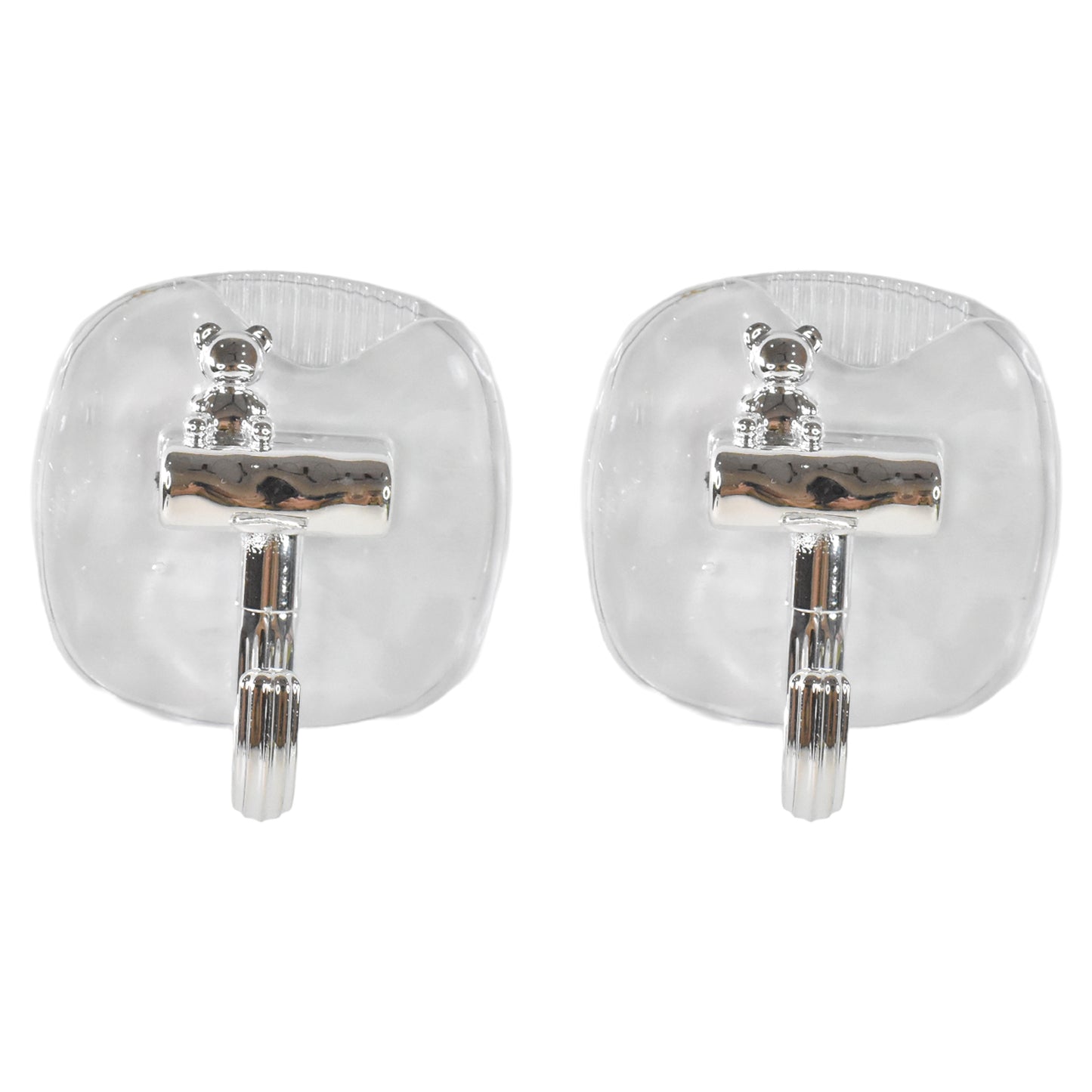 Large plastic Wukusy self-adhesive wall hooks, 2-piece set, for home improvement, easily attach to walls for hanging or organization.
