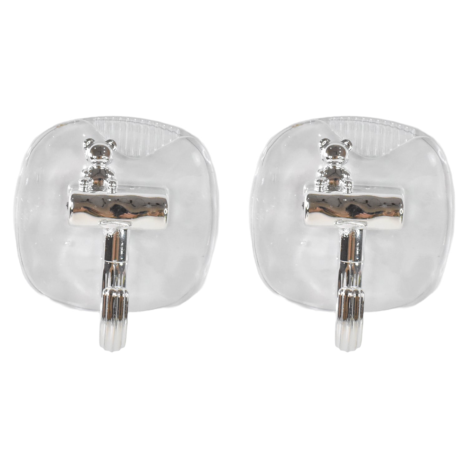 Large plastic Wukusy self-adhesive wall hooks, 2-piece set, for home improvement, easily attach to walls for hanging or organization.