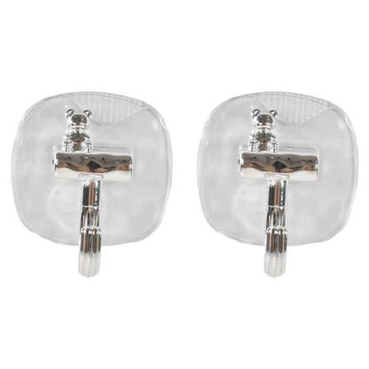 Large plastic Wukusy self-adhesive wall hooks, 2-piece set, for home improvement, easily attach to walls for hanging or organization.