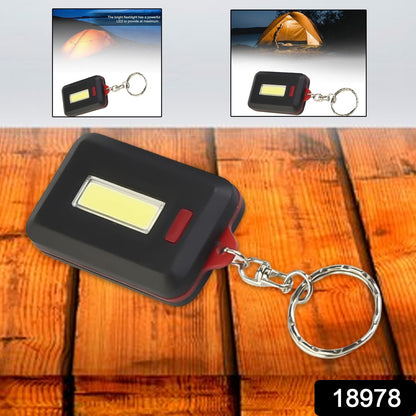 Wukusy LED keychain COB light with hook and loop sticker, featuring 3 light modes, battery not included, for home improvement.