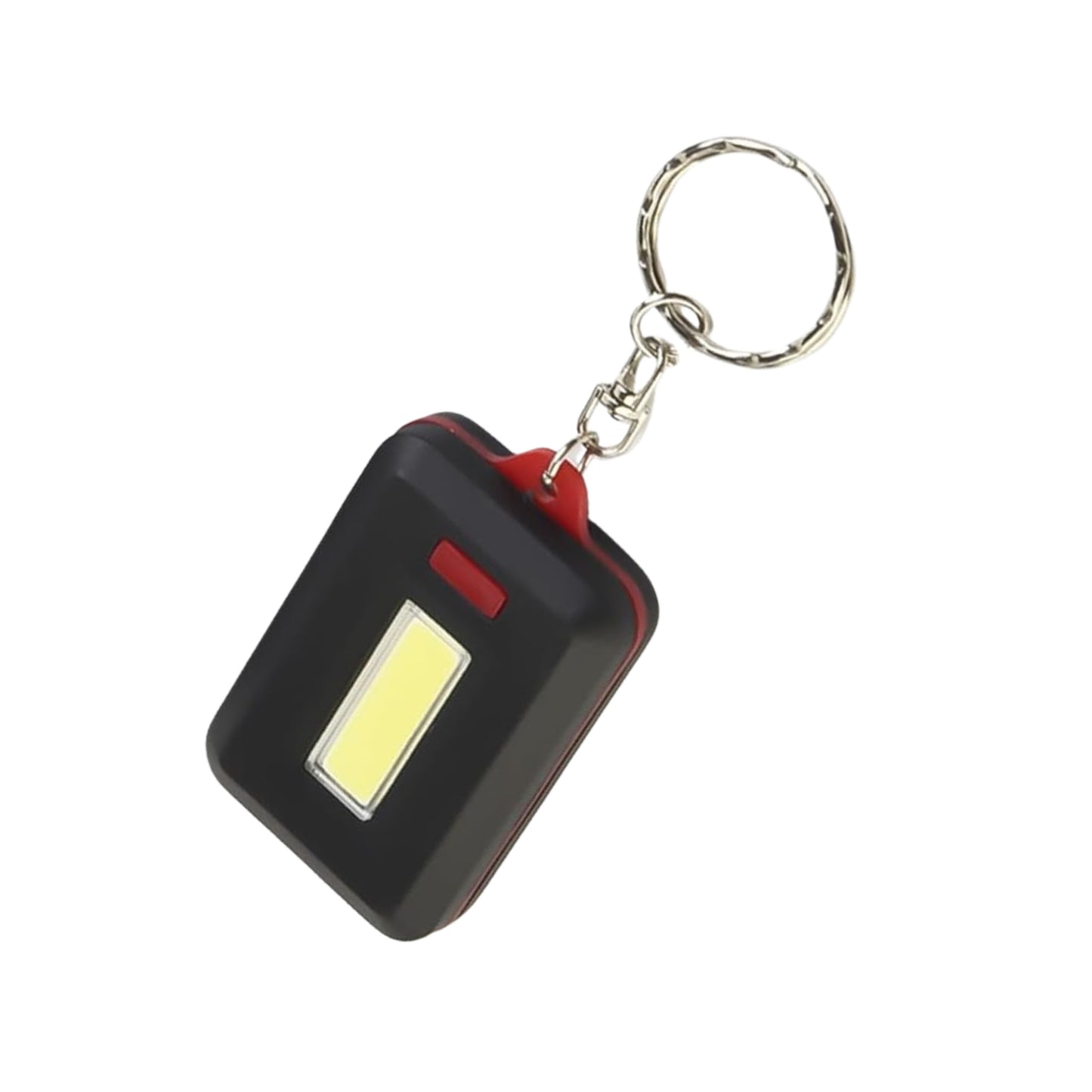 Wukusy LED keychain COB light with hook, loop sticker, and 3 light modes, compact home improvement tool, battery not included.