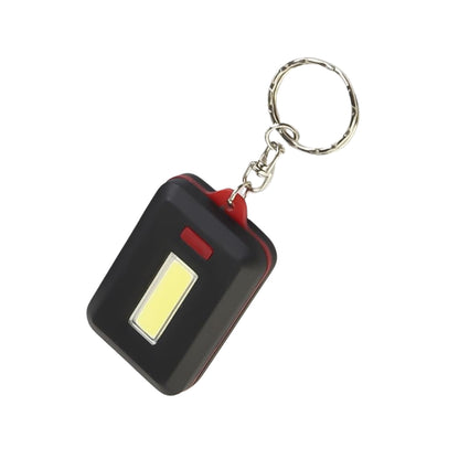 Wukusy LED keychain COB light with hook, loop sticker, and 3 light modes, compact home improvement tool, battery not included.