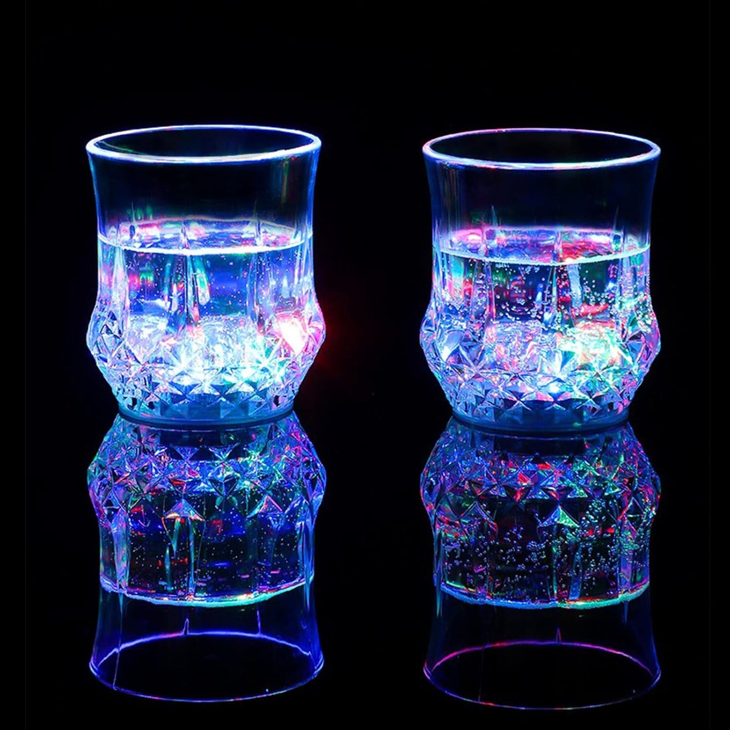 Wukusy LED light-up cup with rainbow color-changing LED, water inductive, ideal for home improvement and decorative use.