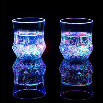 Wukusy LED light-up cup with rainbow color-changing LED, water inductive, ideal for home improvement and decorative use.