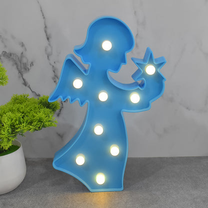 Wukusy coconut tree LED night light table lamp on a bedside table, romantic home decor with warm glow, battery not included.