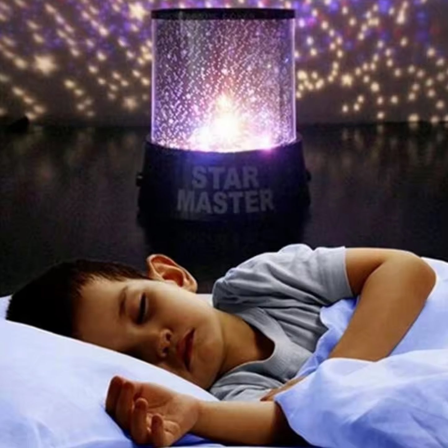 Wukusy LED projector night light lamp with rotation and music for kids' bedrooms, home decor, romantic gift, battery not included.