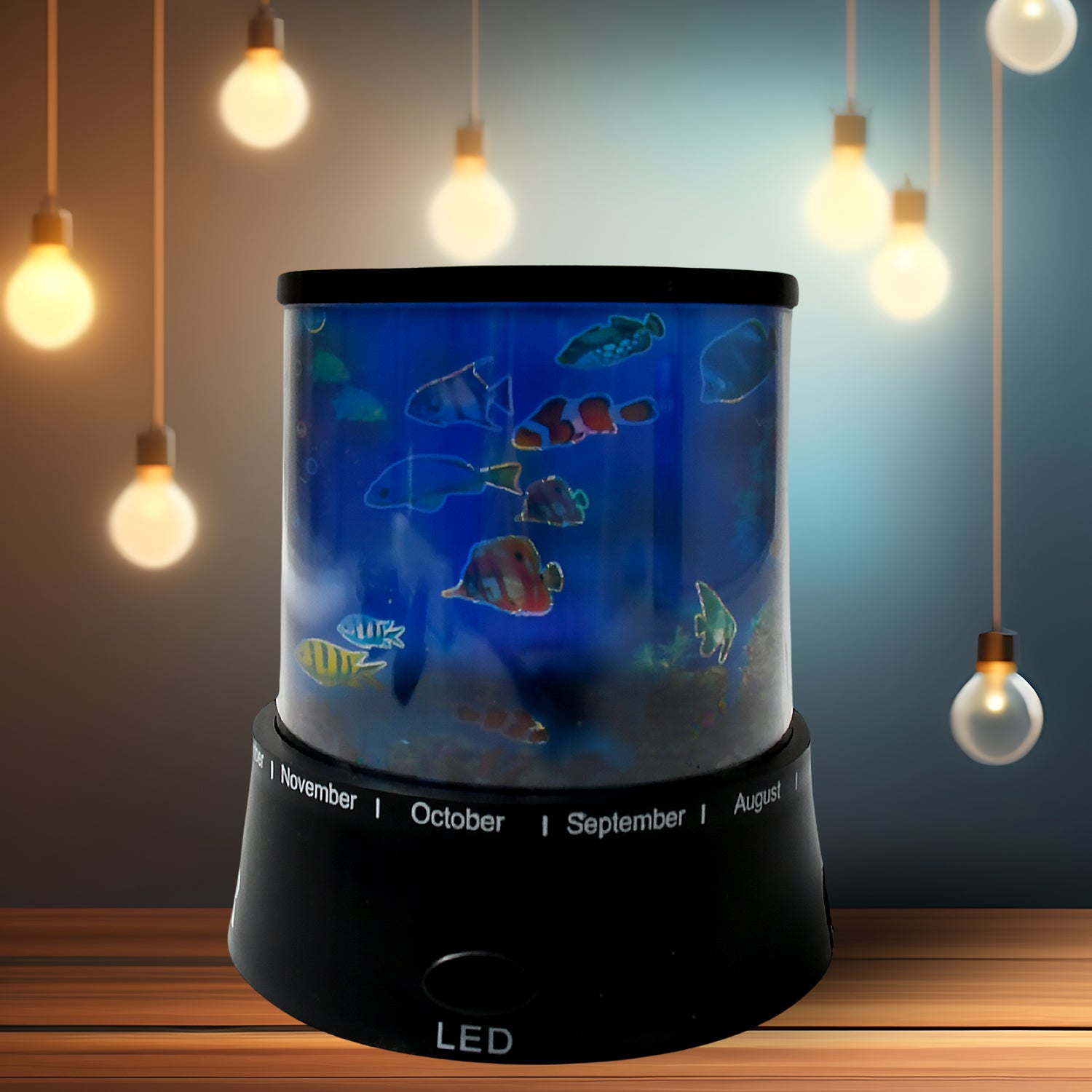 Wukusy LED projector night light with rotating lamps and music function, ideal for kids' bedrooms and home decor.