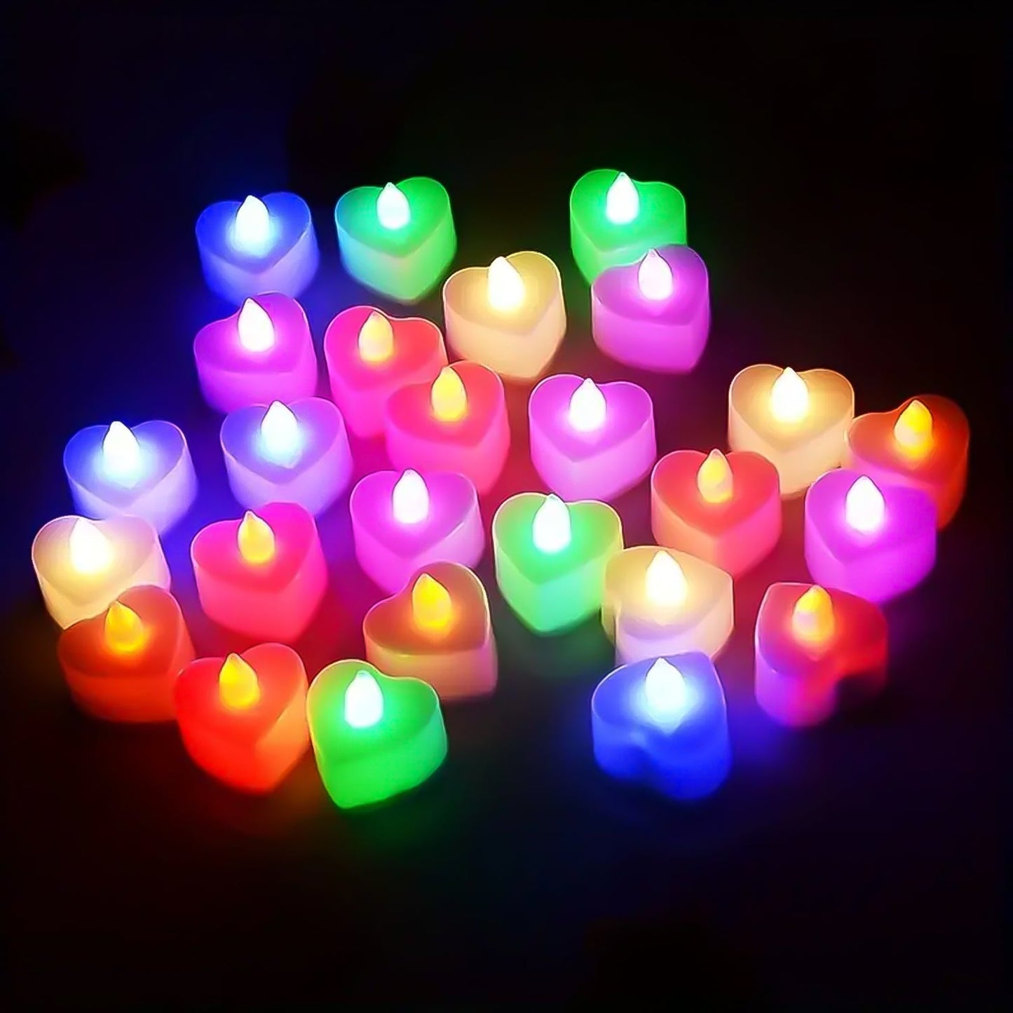 Wukusy LED tealights smokeless plastic decorative candles in multicolor, perfect for home decor and ambiance.