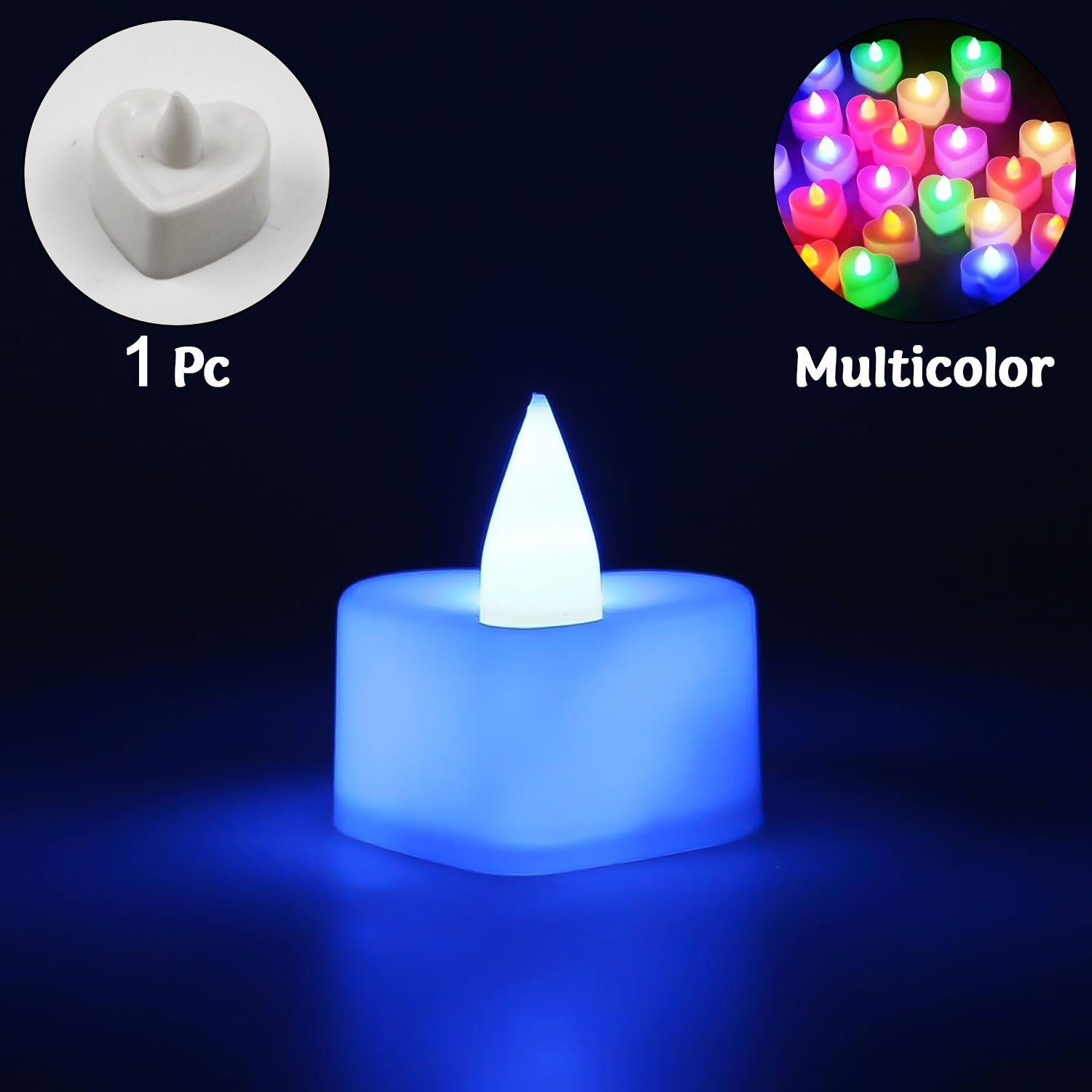 Wukusy smokeless LED tealights in multicolor plastic case, decorative home improvement candle for ambiance or special occasions.