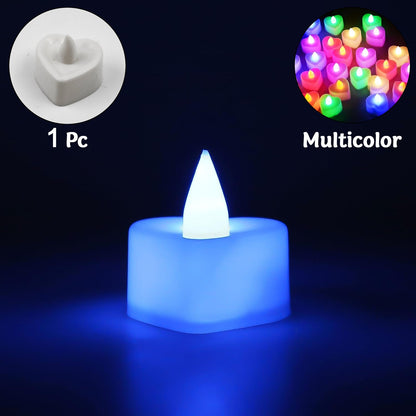 Wukusy smokeless LED tealights in multicolor plastic case, decorative home improvement candle for ambiance or special occasions.