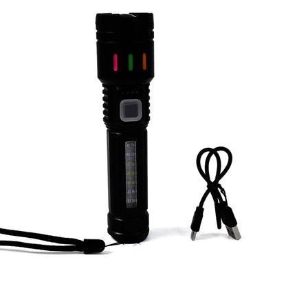 Wukusy LED torch flashlight with high lumens, fast charging, and zoom feature, ideal for home improvement and outdoor use.
