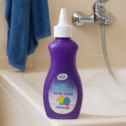 Wukusy liquid detergent for clothes in 150ml bottle, ideal for home laundry, with clear label and cap visible.