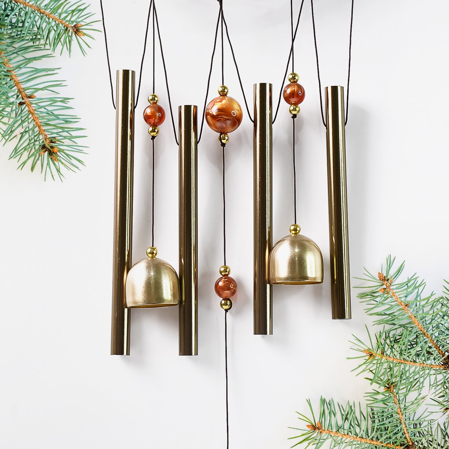 Wukusy Lord Ganesh outdoor hanging wind chimes, decorative metal wind chime for home improvement and garden decor.