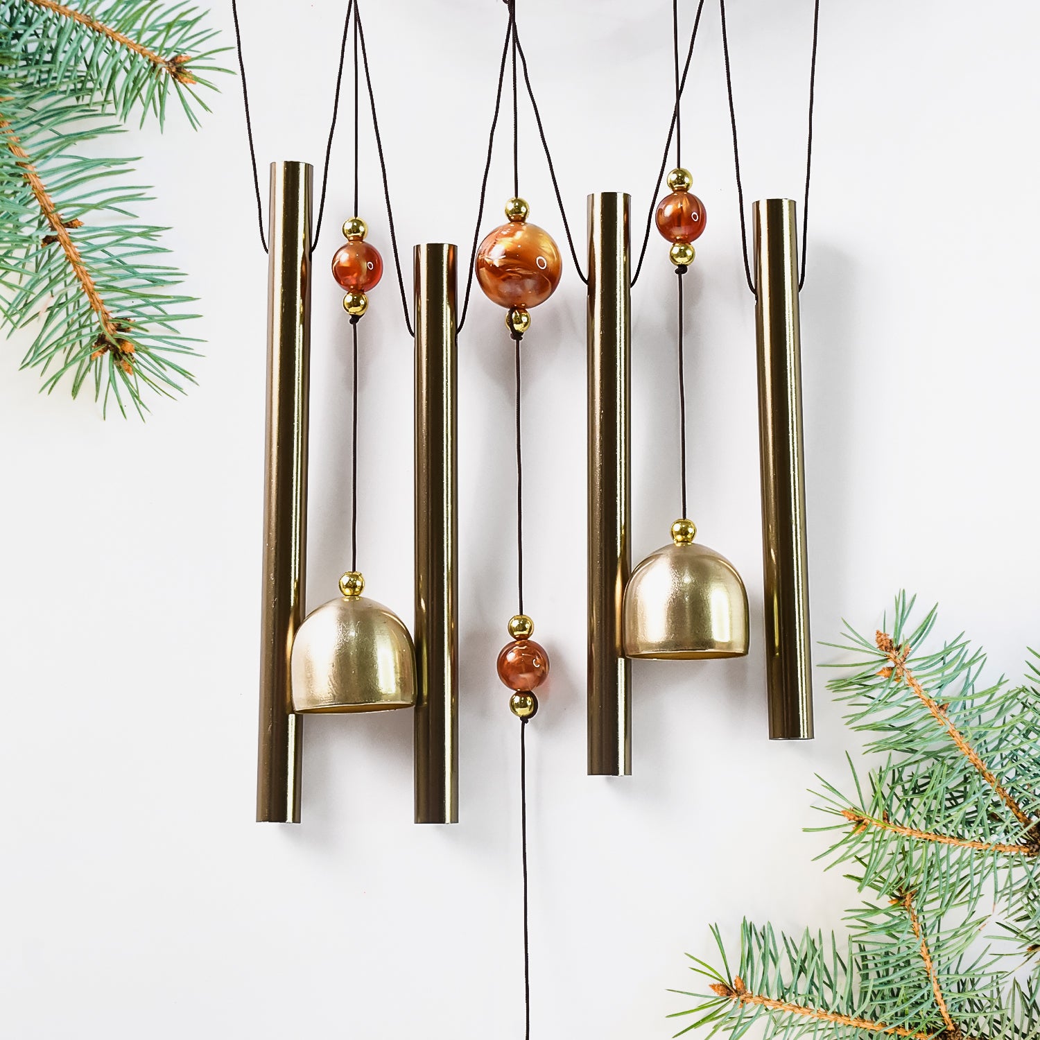 Wukusy Lord Ganesh outdoor hanging wind chimes, decorative metal wind chime for home improvement and garden decor.