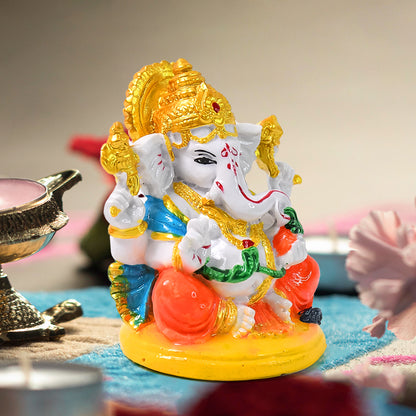 Wukusy Lord Ganesha idol Ganpati statue Ganpatii Bappa showpiece for home decor or gifts, featuring intricate design and craftsmanship.
