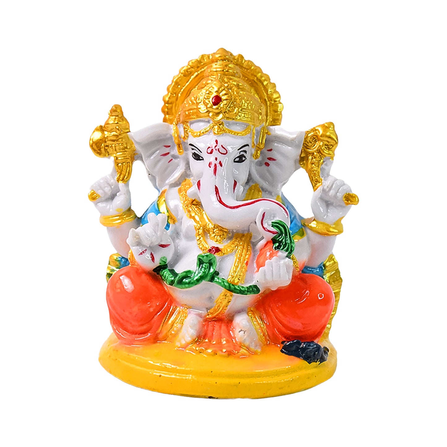 Wukusy Lord Ganesha idol Ganpati statue home decor showpiece for gifts, featuring intricate design and vibrant details.
