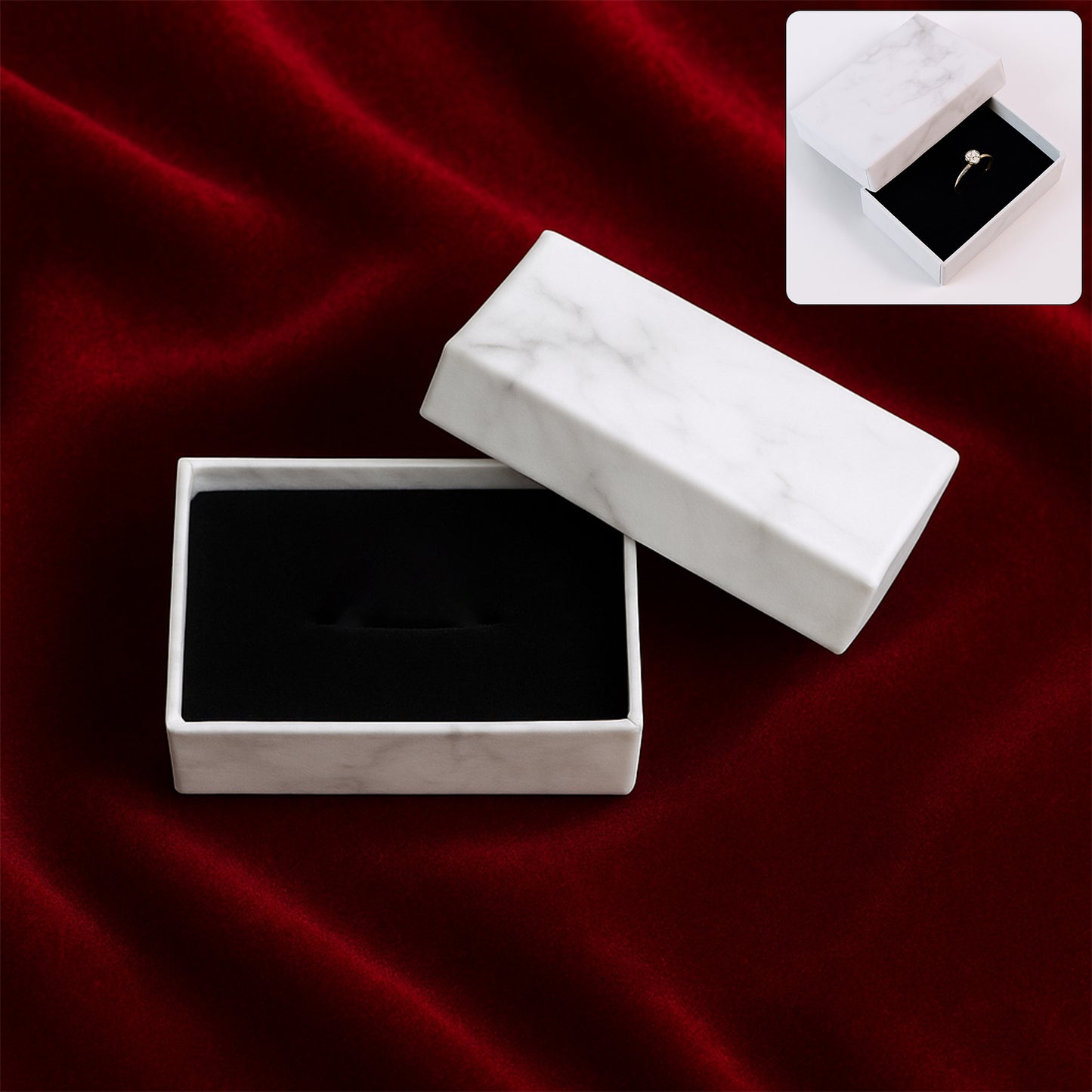 Wukusy marble finish empty gift box, 8x5 cm, home improvement, with a smooth marble design and sturdy construction.
