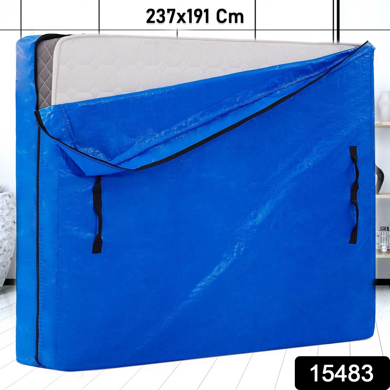 Wukusy mattress bag cover in white, waterproof, fits 236x136 cm, made of durable material for home improvement storage.