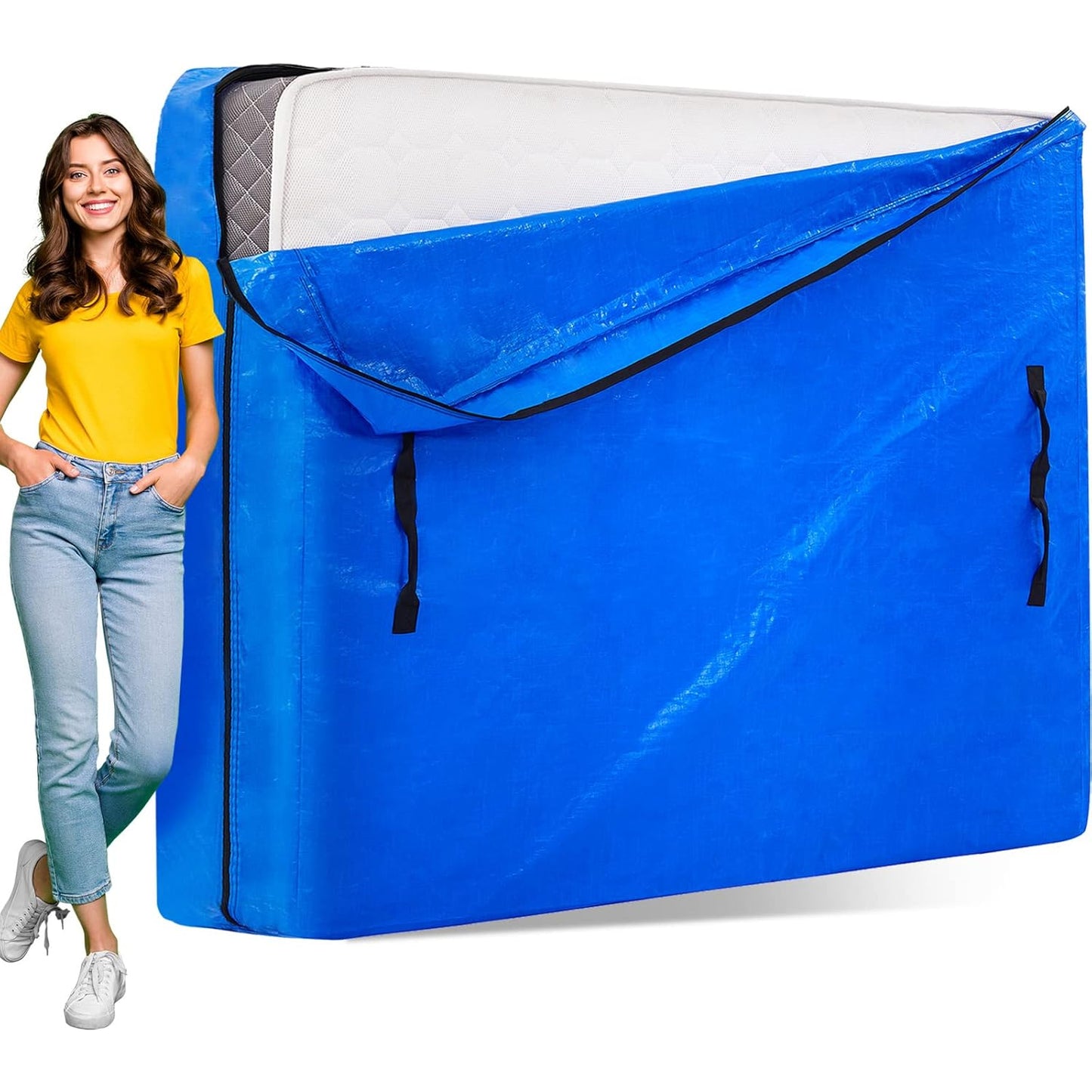 Wukusy mattress bag cover for home improvement, size 236x136 cm, single piece, protective storage and moving cover.