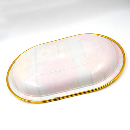 Medium Wukusy plastic serving tray with floral print design, measuring 31x21 cm, ideal for home serving and home improvement.