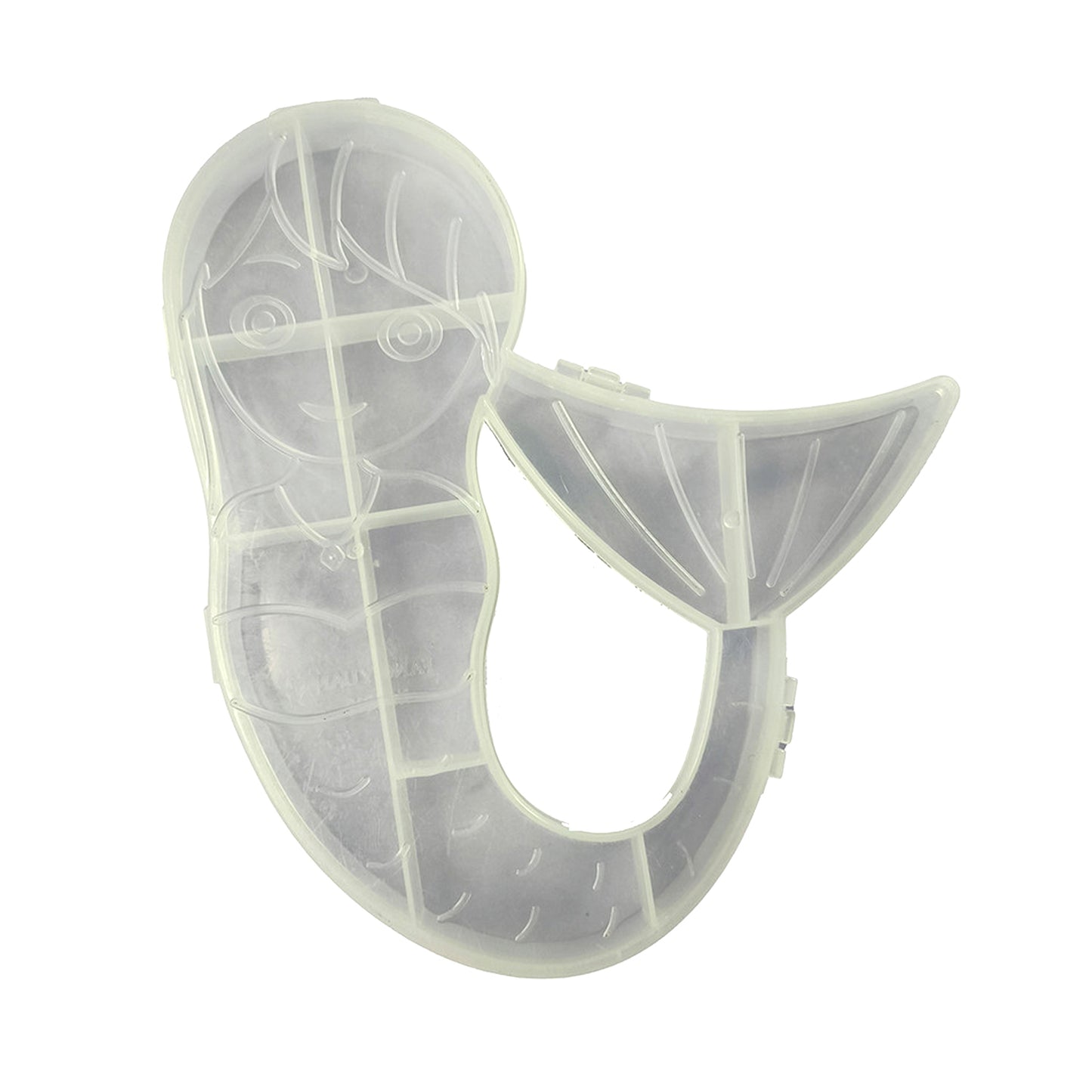 Wukusy mermaid shape plastic storage organizer box for home improvement, featuring a colorful, decorative design.