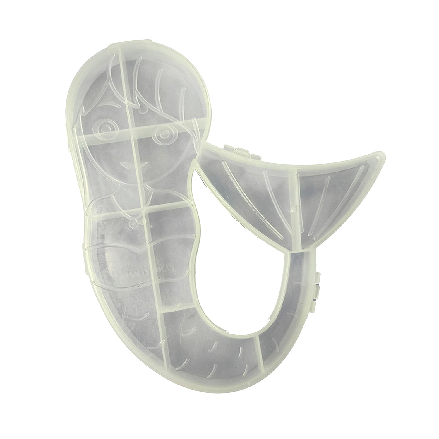 Wukusy mermaid shape plastic storage organizer box for home improvement, featuring a colorful, decorative design.
