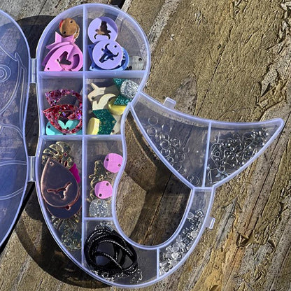 Mermaid-shaped plastic storage organizer box by Wukusy, ideal for home improvement and organization purposes.