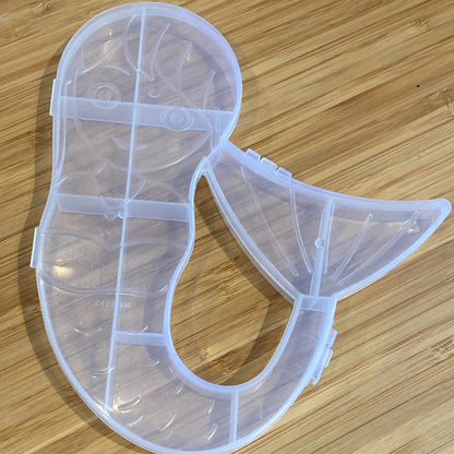 Mermaid-shaped plastic storage organizer box by Wukusy, ideal for home improvement and organizing small items.