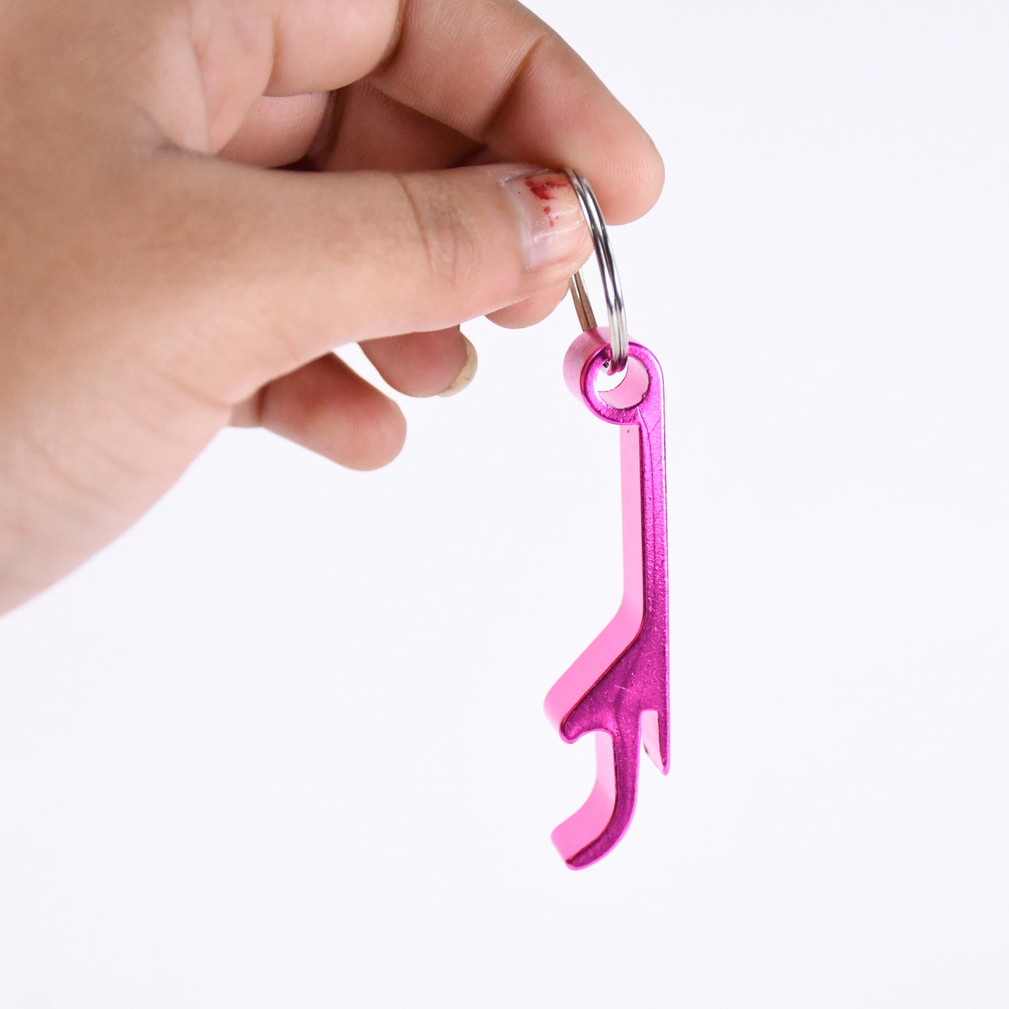 Wukusy metal bottle opener keychain for home improvement, compact and durable with keyring attachment.