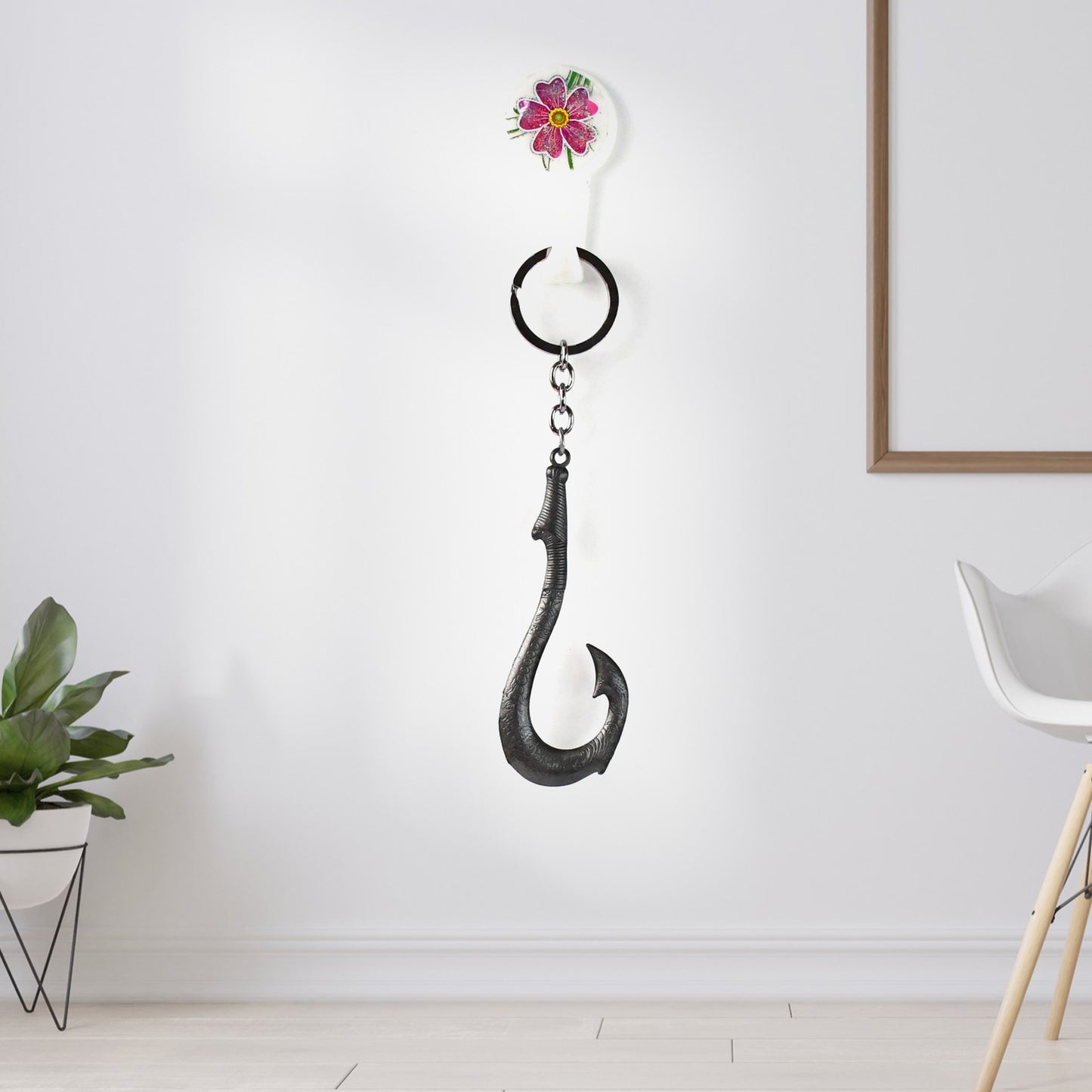Wukusy metal bottle opener keychain, compact and durable for home improvement and everyday use, shown on a keyring.