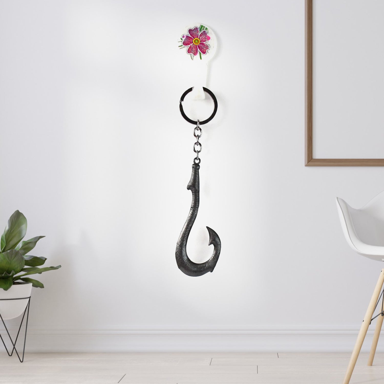 Wukusy metal bottle opener keychain, compact and durable for home improvement and everyday use, shown on a keyring.