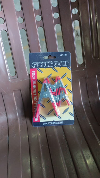 Set of 5 heavy-duty metal spring clamps from Wukusy, ideal for home improvement projects and securing materials.