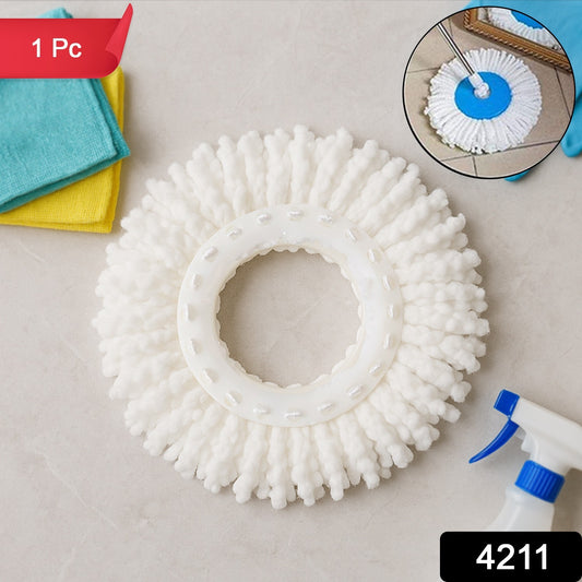 Wukusy microfiber spin mop refill head with 360-degree rotating design, suitable for home improvement cleaning tasks.
