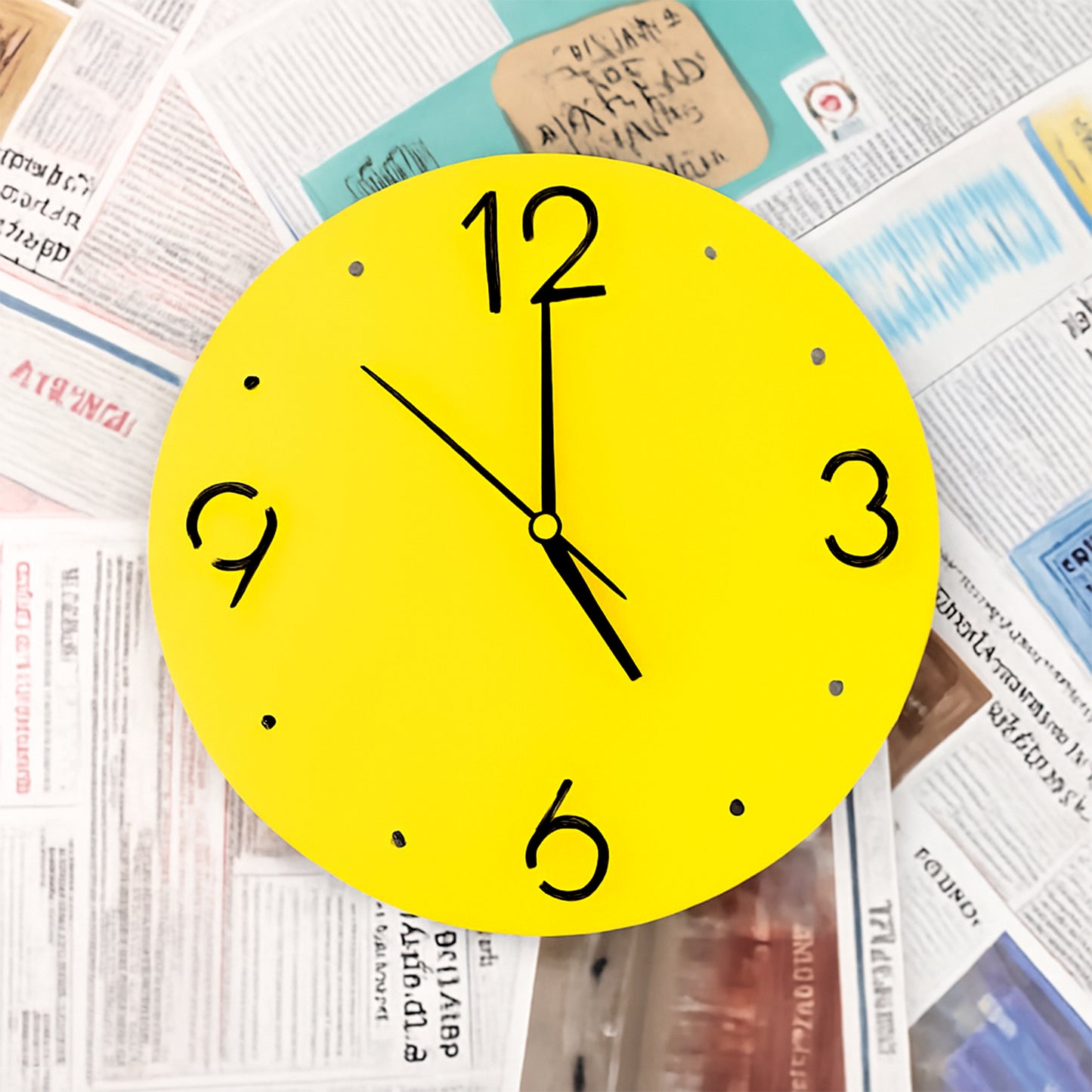 Modern minimalist wall clock by Wukusy, suitable for home or office decor, featuring sleek design and easy-to-read dial.