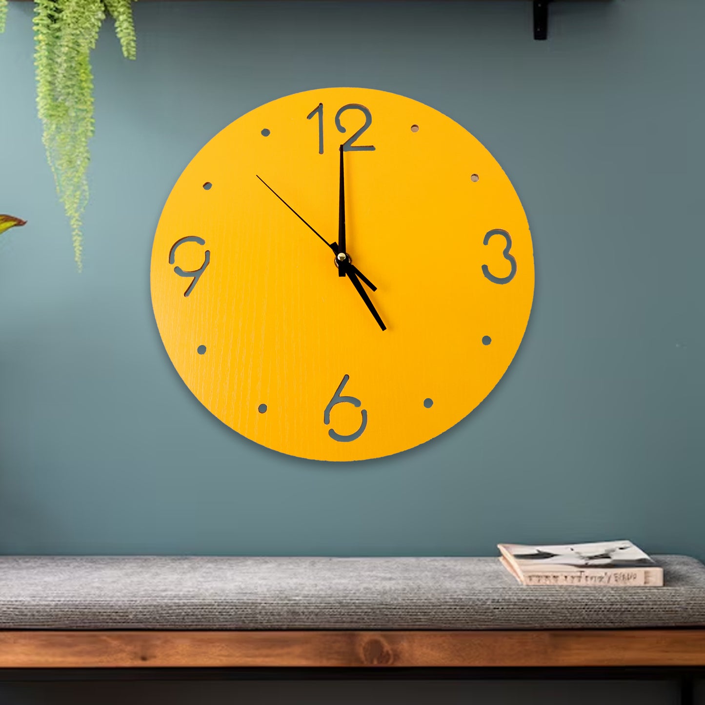 Wukusy modern minimalist wall clock for home and office decor, round design with sleek black hands and simple white face.